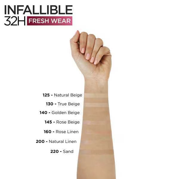 L'Oreal Paris Infaillible 32HR Fresh Wear Foundation 160 Rose Linen